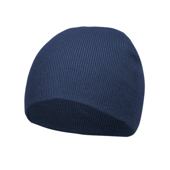 Top Headwear Solid Winter Short Beanies, Navy