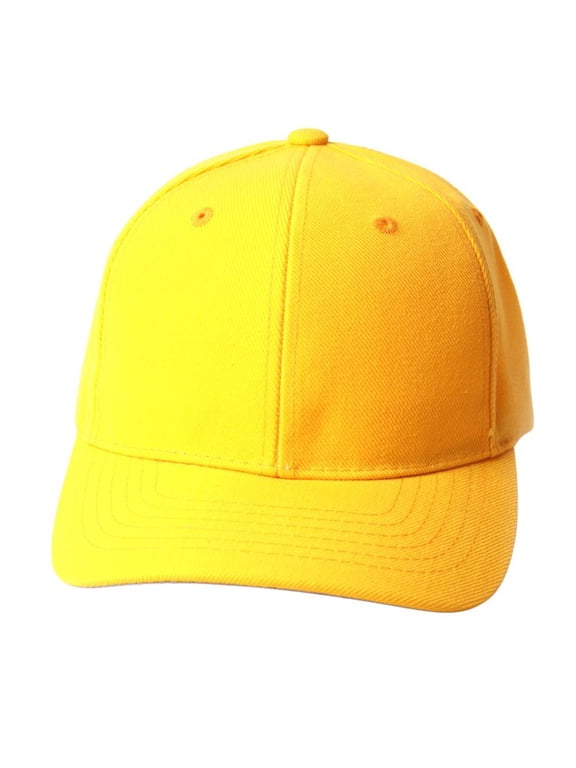 Top Headwear Solid Yellow Adjustable Hat