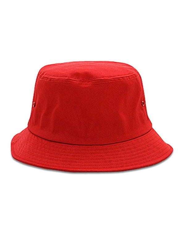 Top Headwear Solids Bucket Hat, Red S/M