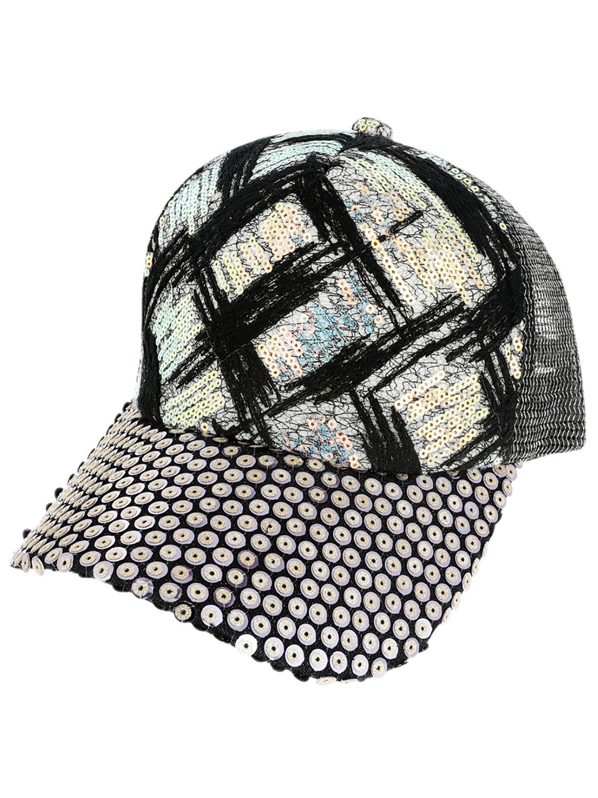 Sequin Mesh Back High Ponytail C.C Ball Cap main image 1