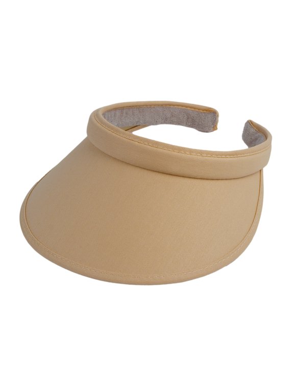 Top Headwear Sports Cotton Twill Clip-On Visor 3.5 Inch Wide Brim, Khaki