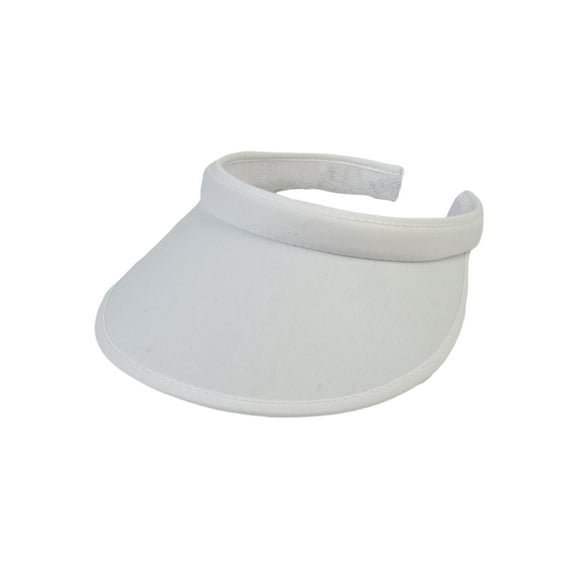 Top Headwear Sports Cotton Twill Clip-On Visor 3.5 Inch Wide Brim, White