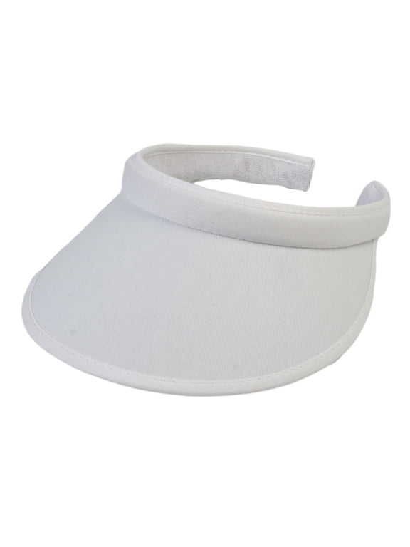 Top Headwear Sports Cotton Twill Clip-On Visor 3.5 Inch Wide Brim, White