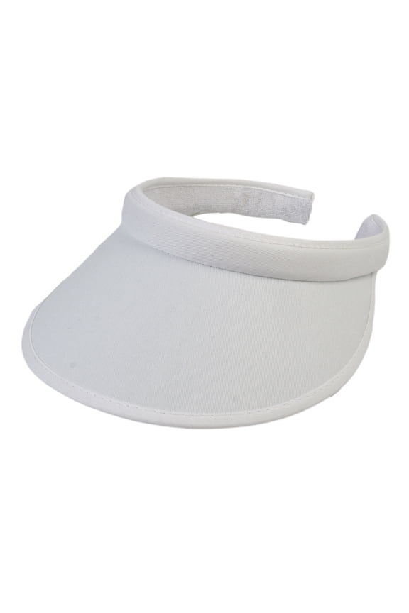 Top Headwear Sports Cotton Twill Clip-On Visor 3.5 Inch Wide Brim, White