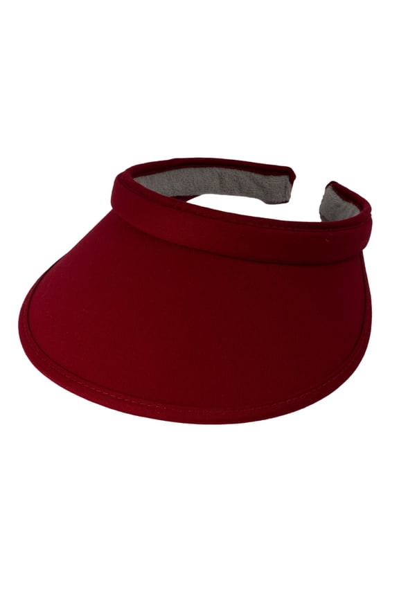 Top Headwear Sports Cotton Twill Clip-On Visor 3.5 Inch Wide Brim, Wine