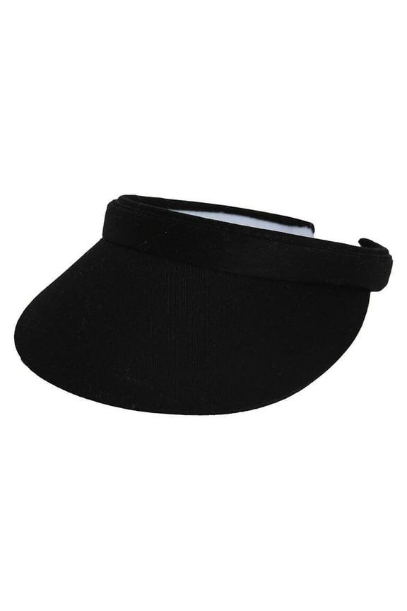 TOP HEADWEAR Mens Womens Sun Protection Sports Cotton Twill Clip On Golf Tennis Visor, Black
