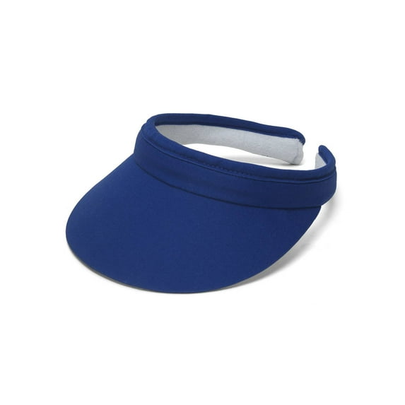 Top Headwear Mens Womens Sun Protection Sports Cotton Twill Clip On Golf Tennis Visor, Royal Blue