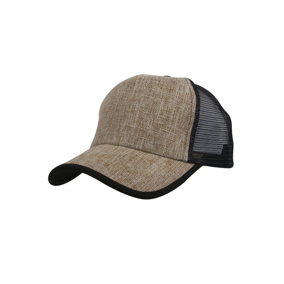 Top Headwear Straw Adjustable Trucker Hat - Natural/Black