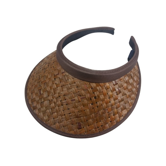 Top Headwear Straw Clip-On Visor - Brown