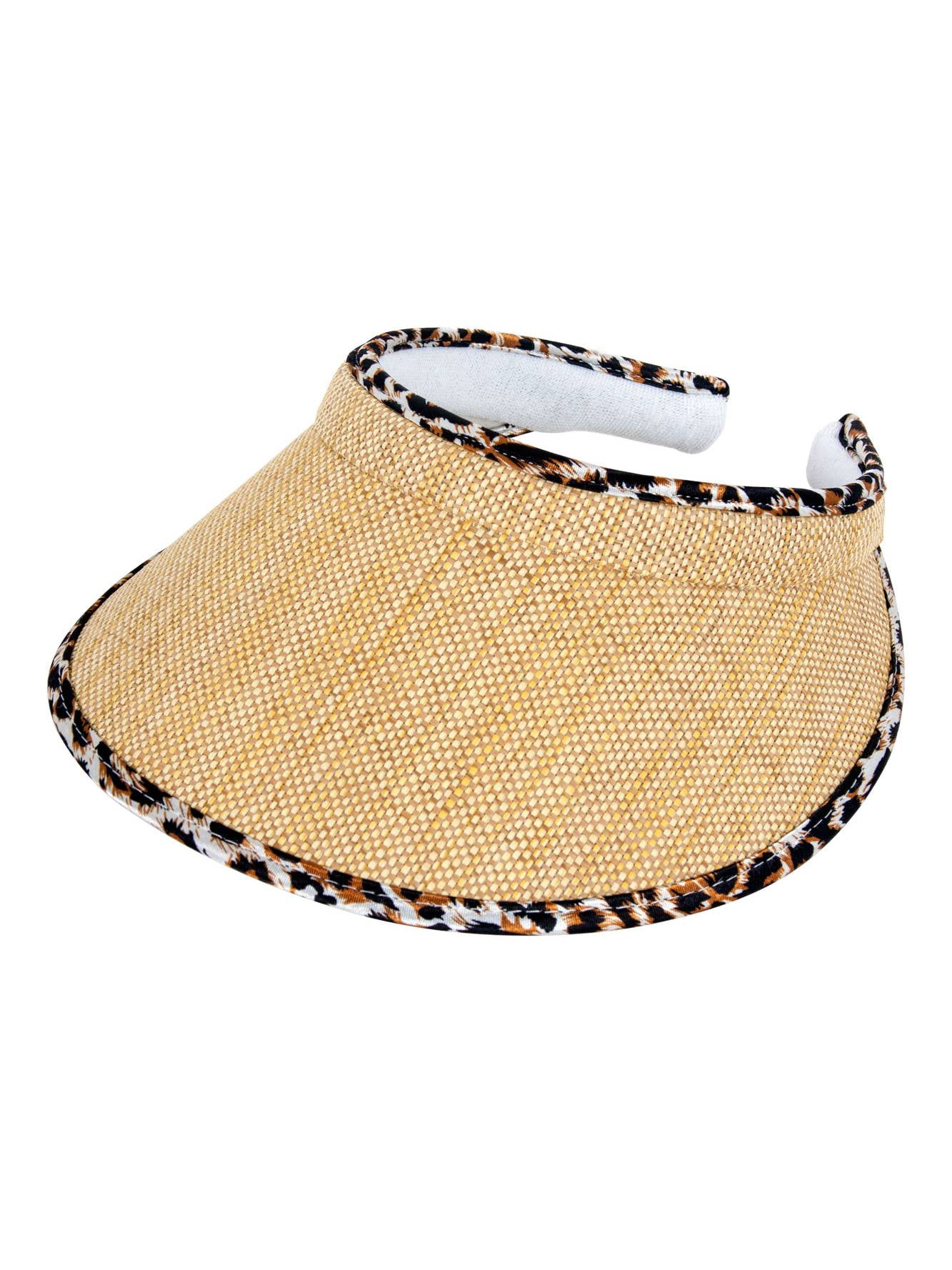 Top Headwear Straw Visor with Leopard Trim - Walmart.com display picture 2