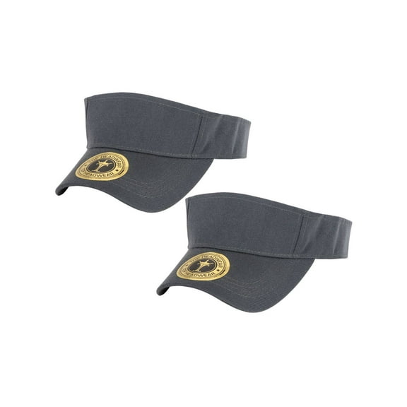 Top Headwear Summer Adjustable Visor, Charcoal 2 pack