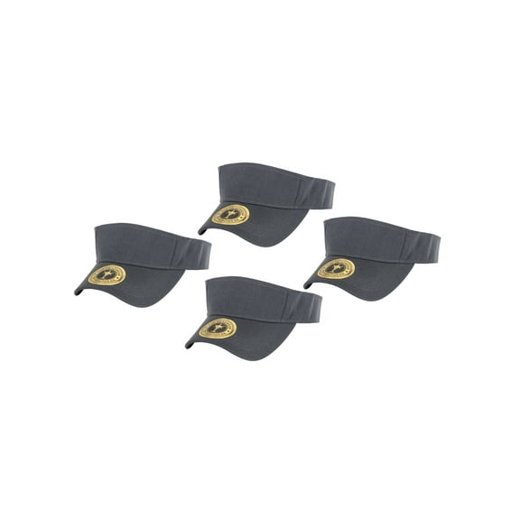 Top Headwear Summer Adjustable Visor, Charcoal 4 pack
