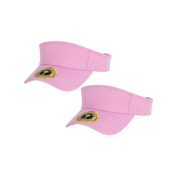 Top Headwear Summer Adjustable Visor, Light Pink 2pack