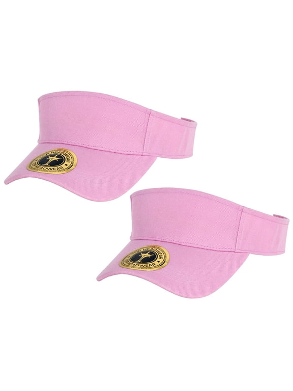 Top Headwear Summer Adjustable Visor, Light Pink 2pack