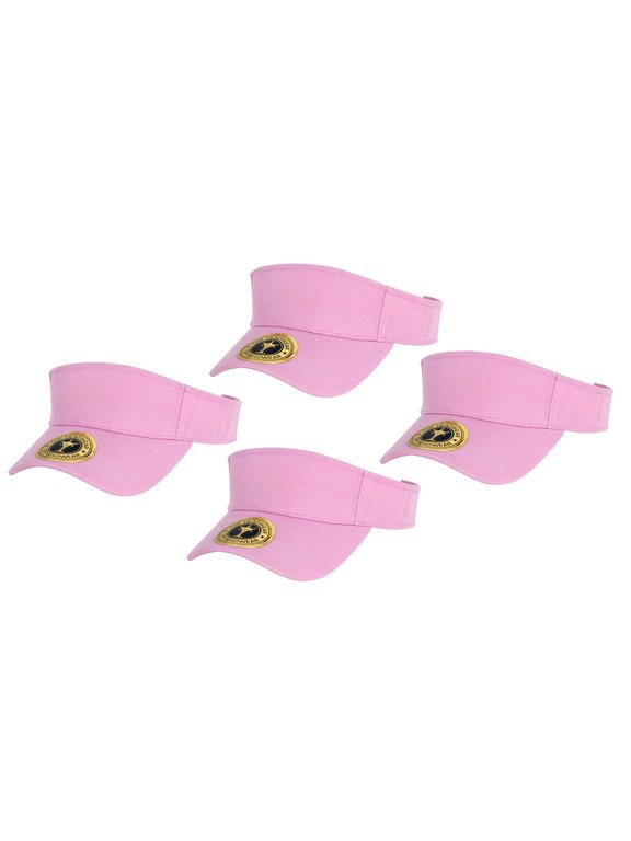 Top Headwear Summer Adjustable Visor, Light Pink 4 pack