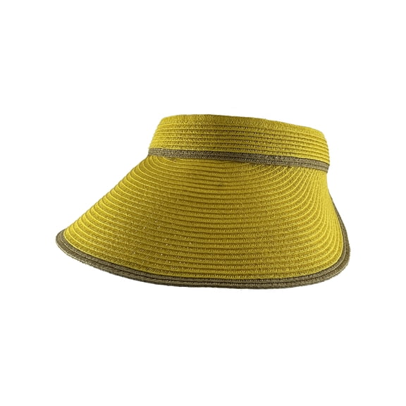 Top Headwear Summer Straw Visor - Yellow