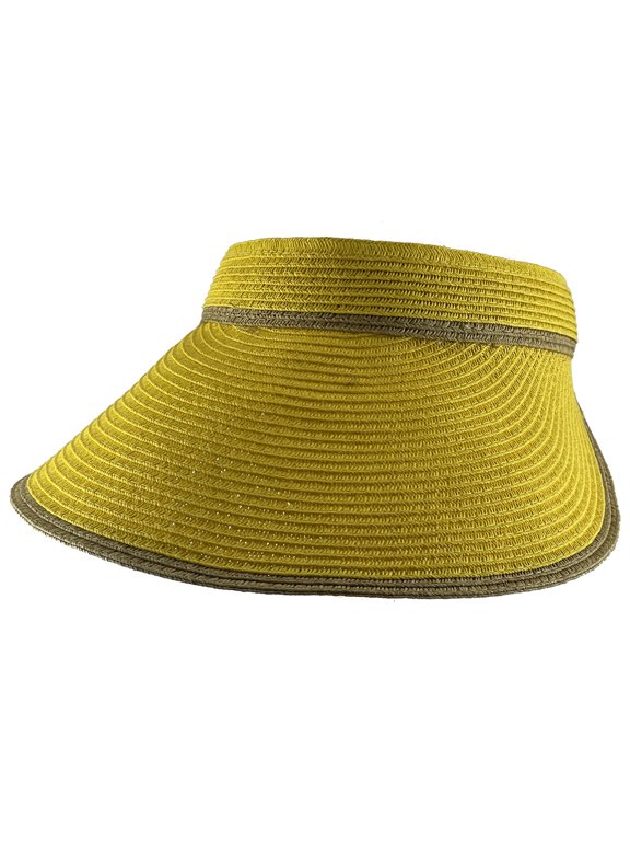Top Headwear Summer Straw Visor - Yellow