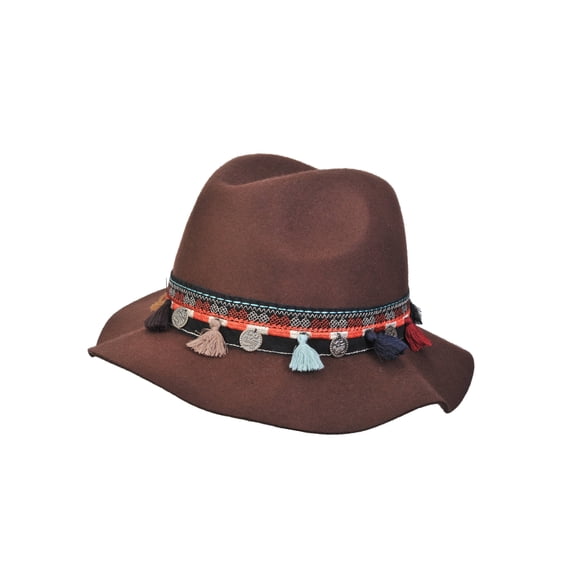 Top Headwear Sun Hat w/ Tribal Band - Brown