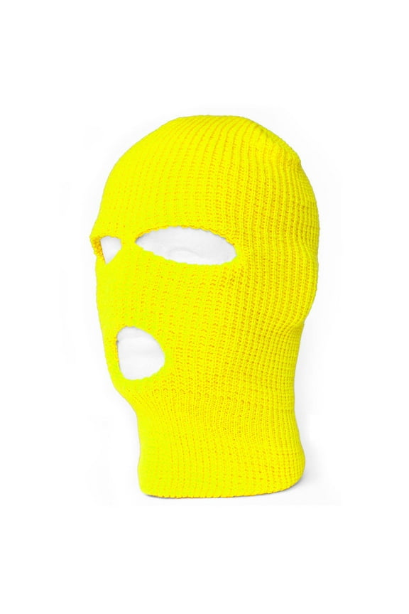 Top Headwear Three Hole Neon Colored Ski Mask - Yellow