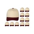 thumbnail image 1 of Top Headwear Throwback Heritage Snapback Hat - Two Tone Legacy Collection Baseball Cap Dozen 12 Pack, Burgundy, 1 of 4