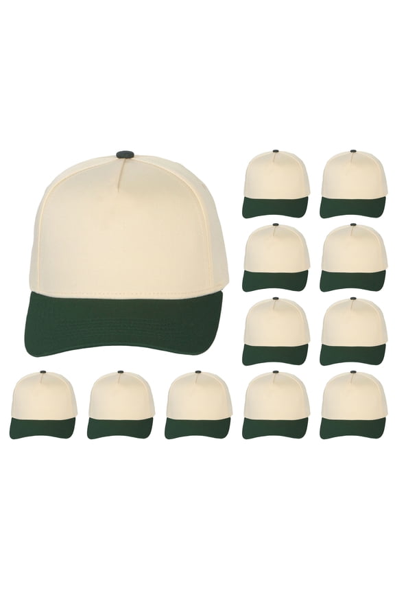 Top Headwear Throwback Heritage Snapback Hat - Two Tone Legacy Collection Baseball Cap Dozen 12 Pack, Forest Green