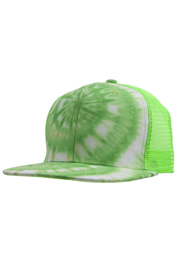 Top Headwear Tie-Dye Adjustable Trucker Hats - Neon Green