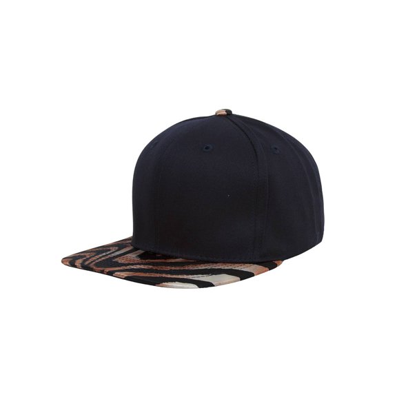 Top Headwear Tiger Stripes Two-Tone Adjustable Snapback - Navy/Orange