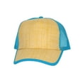 thumbnail image 1 of Top Headwear Trucker Straw Hats For Men Two-Tone Snapback Cap, Natural Turquoise, 1 of 4