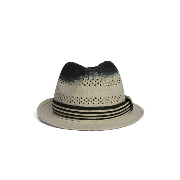 Top Headwear Two-Tone Classic Band Fedora, Black L/XL