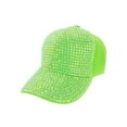 thumbnail image 1 of Top Headwear Two Tone Shiny Stone Denim Baseball Cap - Lime, 1 of 1