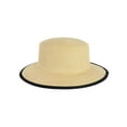 thumbnail image 1 of Top Headwear Two-Tone Upturn Wide Brim Fedora Panama Hat - Beige, 1 of 1