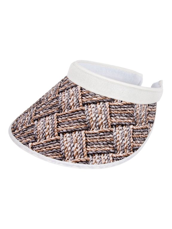 Top Headwear Two-Tone Weave Clip-On Visor - Brown