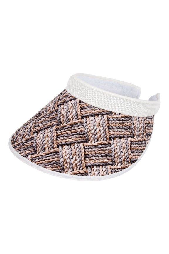 Top Headwear Two-Tone Weave Clip-On Visor - Brown