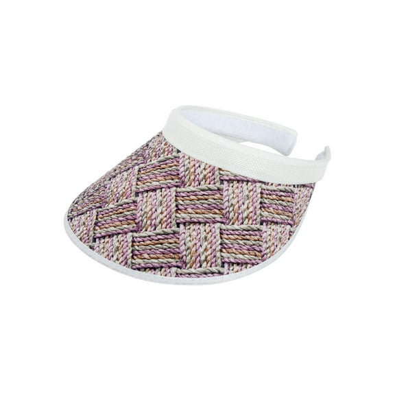 Top Headwear Two-Tone Weave Clip-On Visor - Pink