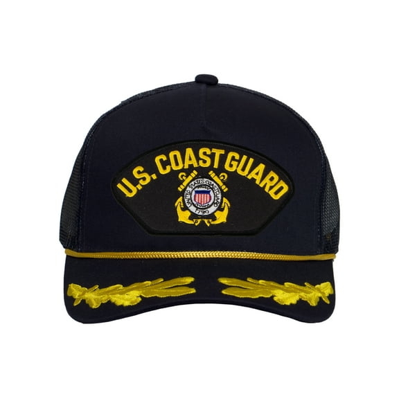 Top Headwear US Coast Guard Captain Trucker Hat - Military Pride Cap, Logo Navy