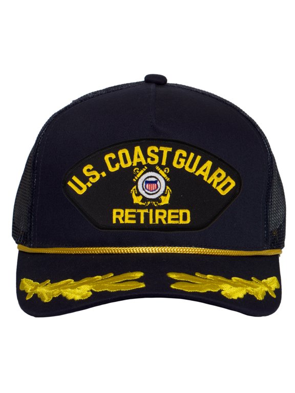 Top Headwear US Coast Guard Captain Trucker Hat - Military Pride Cap, Retired Navy