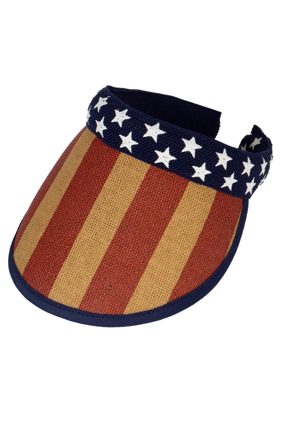 Top Headwear USA America Flag Star Vintage Visor - Dark