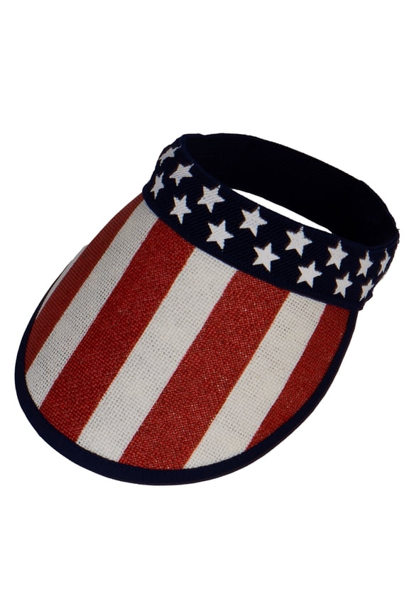 Top Headwear USA America Flag Star Vintage Visor - Light