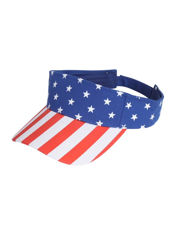 Top Headwear USA Flag Patriotic Visor Royal Blue