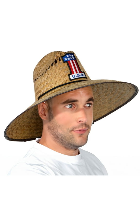 Top Headwear Ultra 5" Wide Brim Lifeguard Straw Sun Hat #1 USA