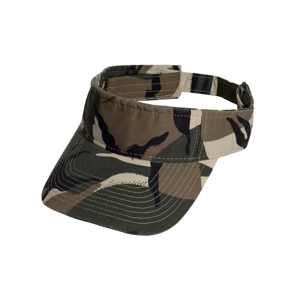 Top Headwear Washed Camo Visor - Camouflauge Hat for Men Women, Safari