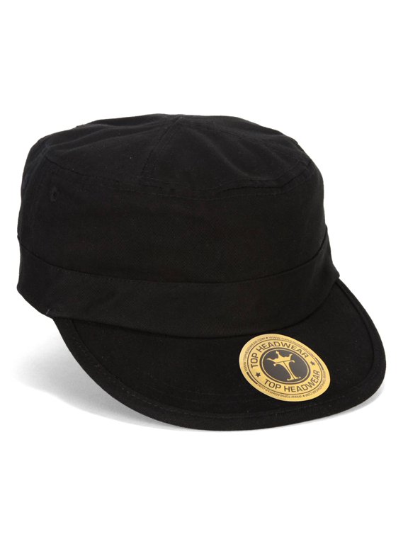 Top Headwear Washed Cotton Cadet Cap, Black