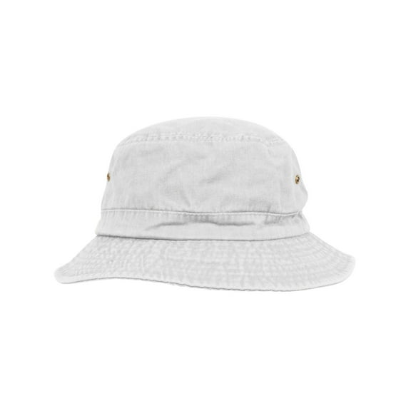 Top Headwear Washed Design Bucket Hat, White M/L