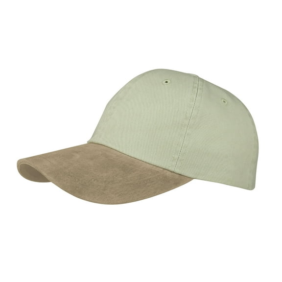 Top Headwear Washed Pigment Dyed Twill w/ Suede Bill - Beige/Tan