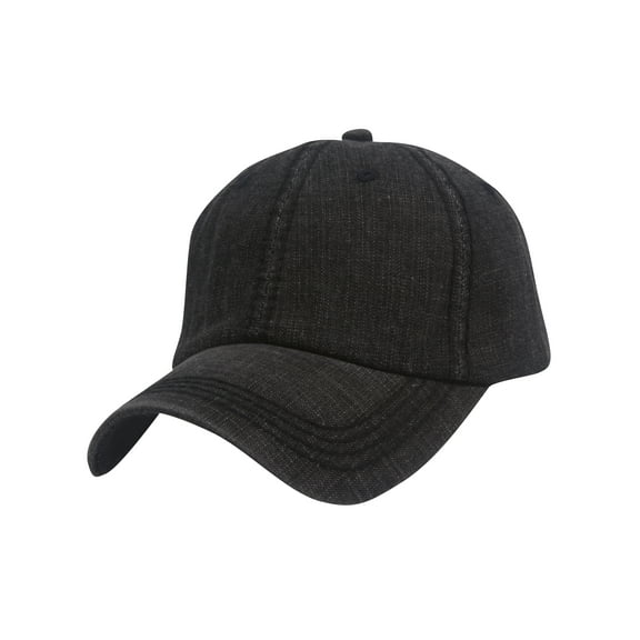 Top Headwear Washed Plain Baseball Cap - Black