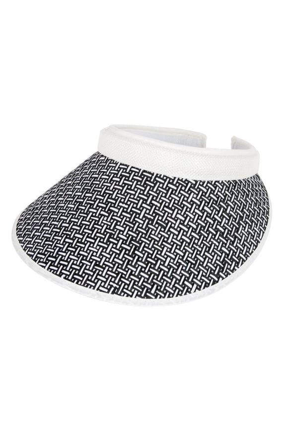 Top Headwear Weave Clip-On Visor - White/Black