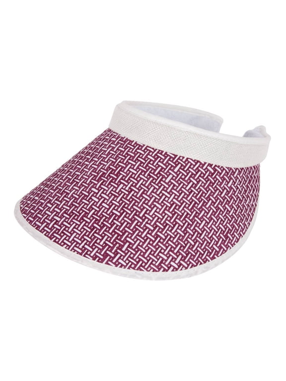Top Headwear Weave Clip-On Visor - White/Burgundy