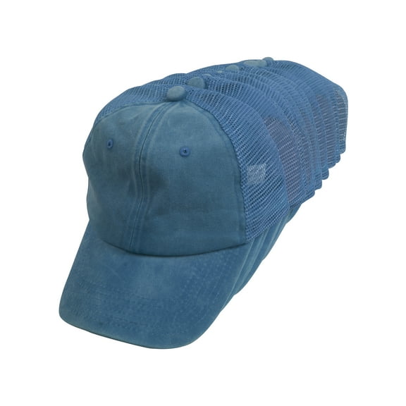 Top Headwear Wholesale Dozen Pigment Dyed Adjustable Trucker Hat, Turquoise