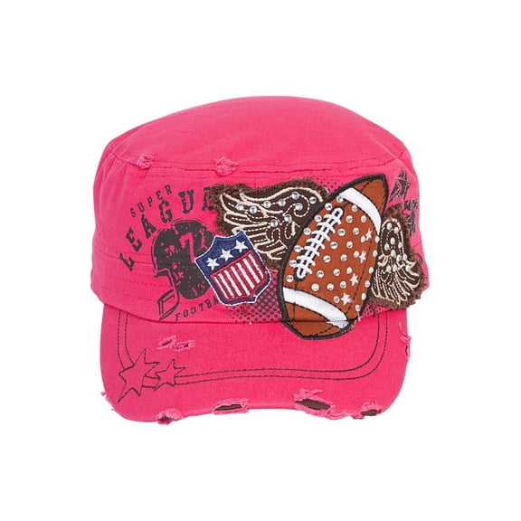 Top Headwear Winged Football Distressed Cadet Cap - Pink