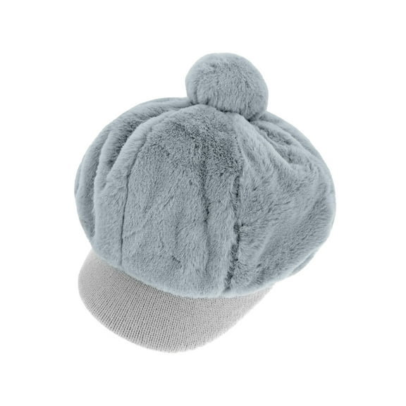 Top Headwear Winter Captain Pom Pom Newsboy Cap - Grey